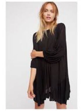 Free People Beach Riverside Tunic Black, XS